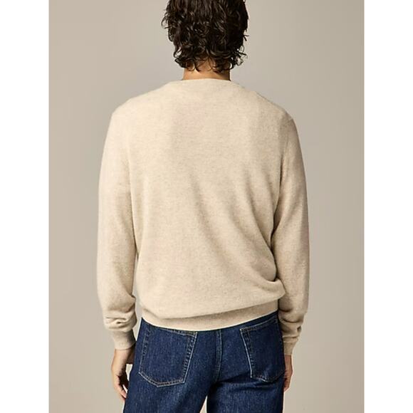 J.Crew Cashmere 15.8 Crewneck Sweater Mens XL Cream Soft Knit Pullover BE895 LS - Picture 2 of 9